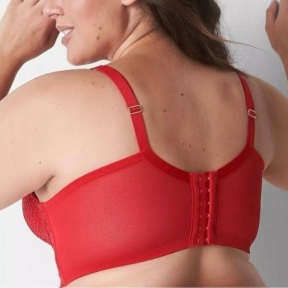 NWT Cacique Lane Bryant Foil Lace Longline Boost Balconette Bra - Picture 2 of 4